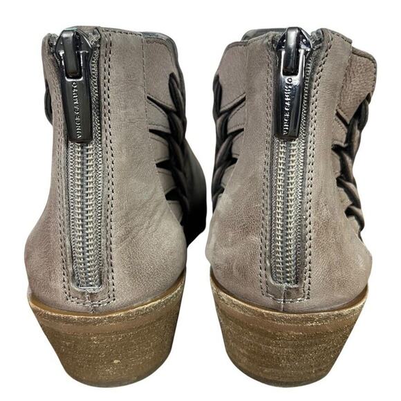 Vince Camuto Prestetta Womens Gray Chunky Heel Ankle Boots Booties Leather 7.5 - Picture 11 of 16